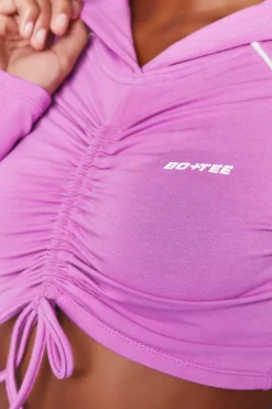 Oh Polly Women'S Clothing Sale - $65 And Under | Women'S Clothing Sale - $40 And Under^New Goals Cropped Ruched Hoodie in Purple