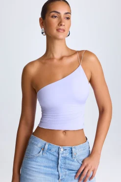 Oh Polly Co-Ords | Tops^One-Shoulder Lace-Up Top in Soft Lilac SoftLilac