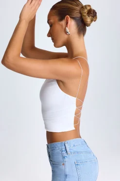 Oh Polly Co-Ords | Tops^One-Shoulder Lace-Up Top in White