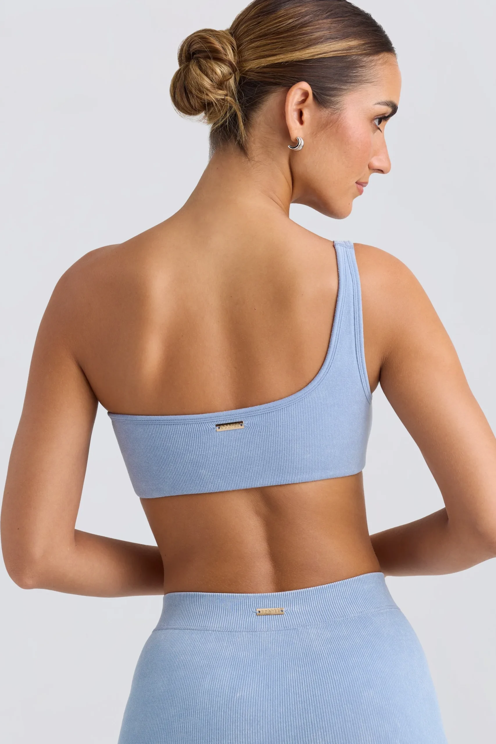 Oh Polly Matching Sets | Sports Bras^One-Shoulder Sports Bra in Washed Blue WashedBlue