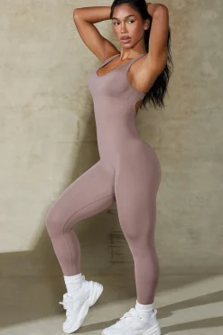 Oh Polly Women'S Clothing Sale - $65 And Under | Women'S Clothing Sale - $40 And Under^Open Back Define Luxe Unitard in Mocha