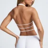 Oh Polly Co-Ords | Tops^Open-Back Asymmetric Halterneck Top in White