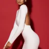 Oh Polly Elevated Essentials^Open-Back Bodycon Mini Dress in White