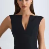 Oh Polly Co-Ords | Tops^Open-Front Crop Top in Black
