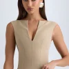Oh Polly Co-Ords | Tops^Open-Front Crop Top in Camel