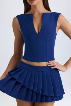 Oh Polly Co-Ords | Tops^Open-Front Crop Top in True Navy TrueNavy