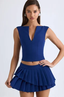 Oh Polly Co-Ords | Tops^Open-Front Crop Top in True Navy TrueNavy