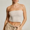Oh Polly Women'S Clothing Sale - $65 And Under | Women'S Clothing Sale - $40 And Under^Overlap Bandeau Crop Top in Beige