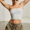 Oh Polly Women'S Clothing Sale - $65 And Under | Women'S Clothing Sale - $40 And Under^Overlap Bandeau Crop Top in Grey