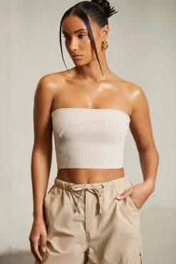 Oh Polly Women'S Clothing Sale - $65 And Under | Women'S Clothing Sale - $40 And Under^Overlap Bandeau Crop Top in Beige
