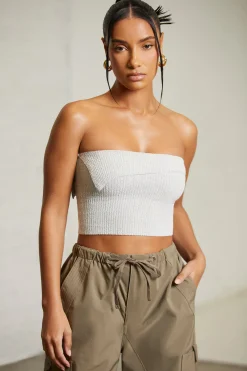 Oh Polly Women'S Clothing Sale - $65 And Under | Women'S Clothing Sale - $40 And Under^Overlap Bandeau Crop Top in Grey