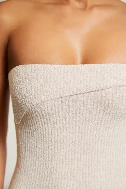 Oh Polly Women'S Clothing Sale - $65 And Under | Women'S Clothing Sale - $40 And Under^Overlap Bandeau Midi Dress in Beige