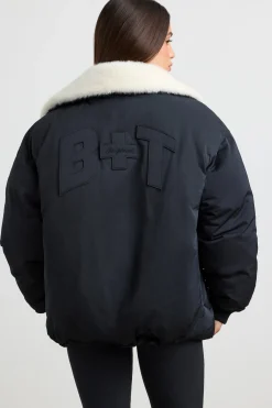 Oh Polly Coats^Oversized Bomber Jacket in Black
