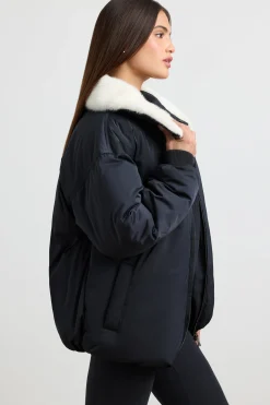 Oh Polly Coats^Oversized Bomber Jacket in Black