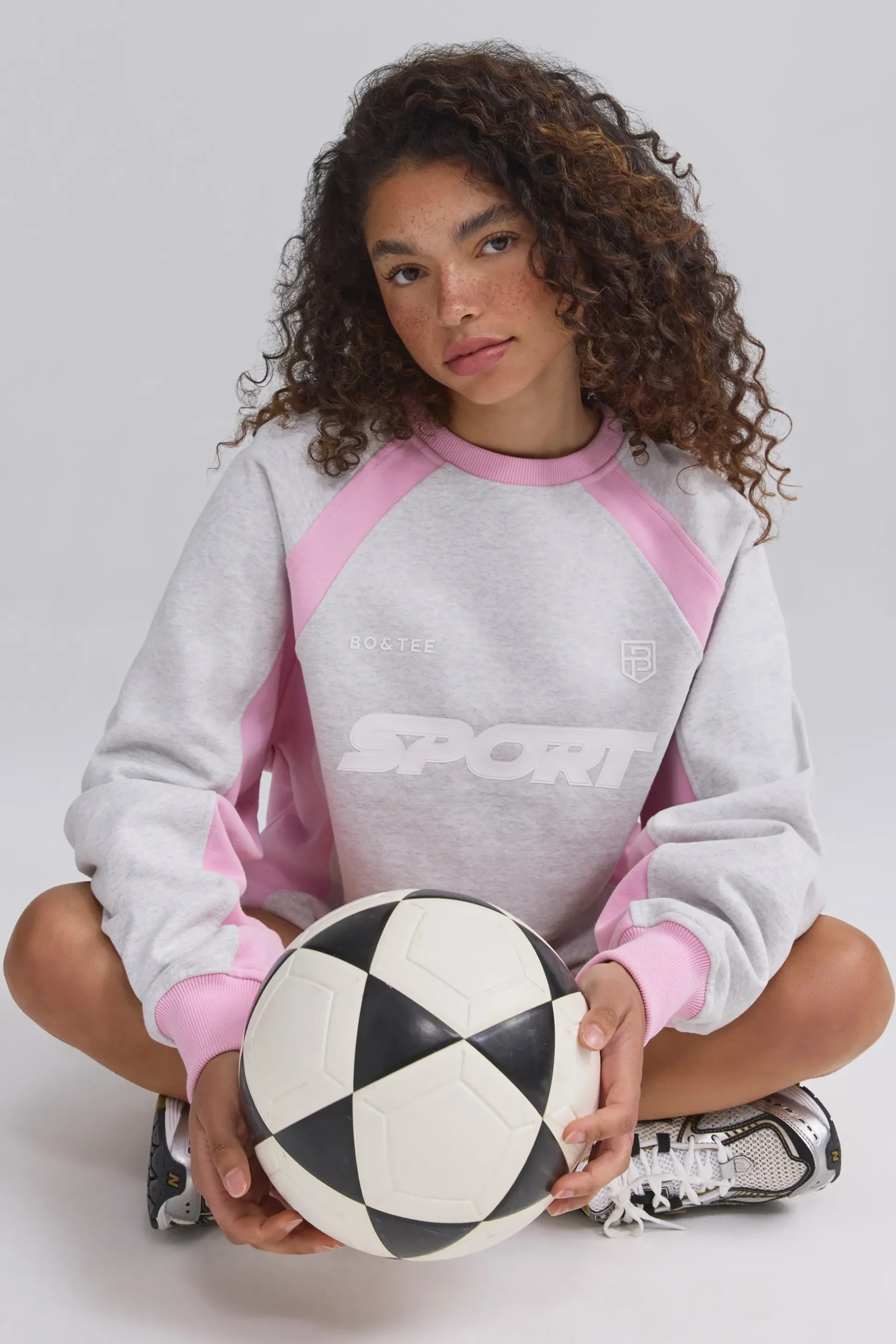 Oh Polly Sweatshirts | Matching Sets^Oversized Colourblock Sweatshirt in Grey Marl GreyMarl