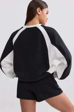 Oh Polly Sweatshirts | Matching Sets^Oversized Colourblock Sweatshirt in Black