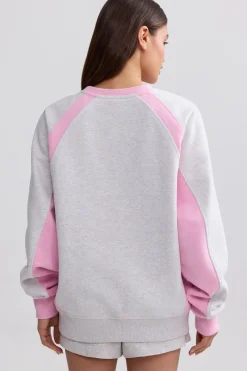 Oh Polly Sweatshirts | Matching Sets^Oversized Colourblock Sweatshirt in Grey Marl GreyMarl