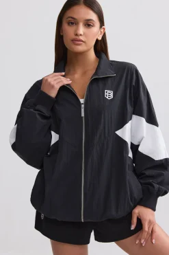 Oh Polly Tracksuits | Matching Sets^Oversized Colourblock Track Jacket in Black