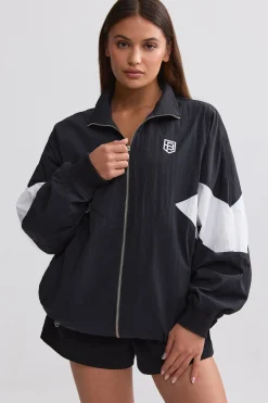 Oh Polly Tracksuits | Matching Sets^Oversized Colourblock Track Jacket in Black