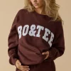 Oh Polly Tracksuits | Sweatshirts^Oversized Crew Neck Sweatshirt in Mahogany
