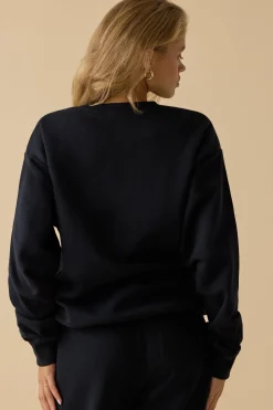 Oh Polly Tracksuits | Sweatshirts^Oversized Crew Neck Sweatshirt in Black