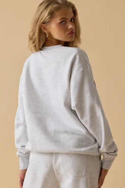 Oh Polly Tracksuits | Sweatshirts^Oversized Crew Neck Sweatshirt in Heather Grey HeatherGrey