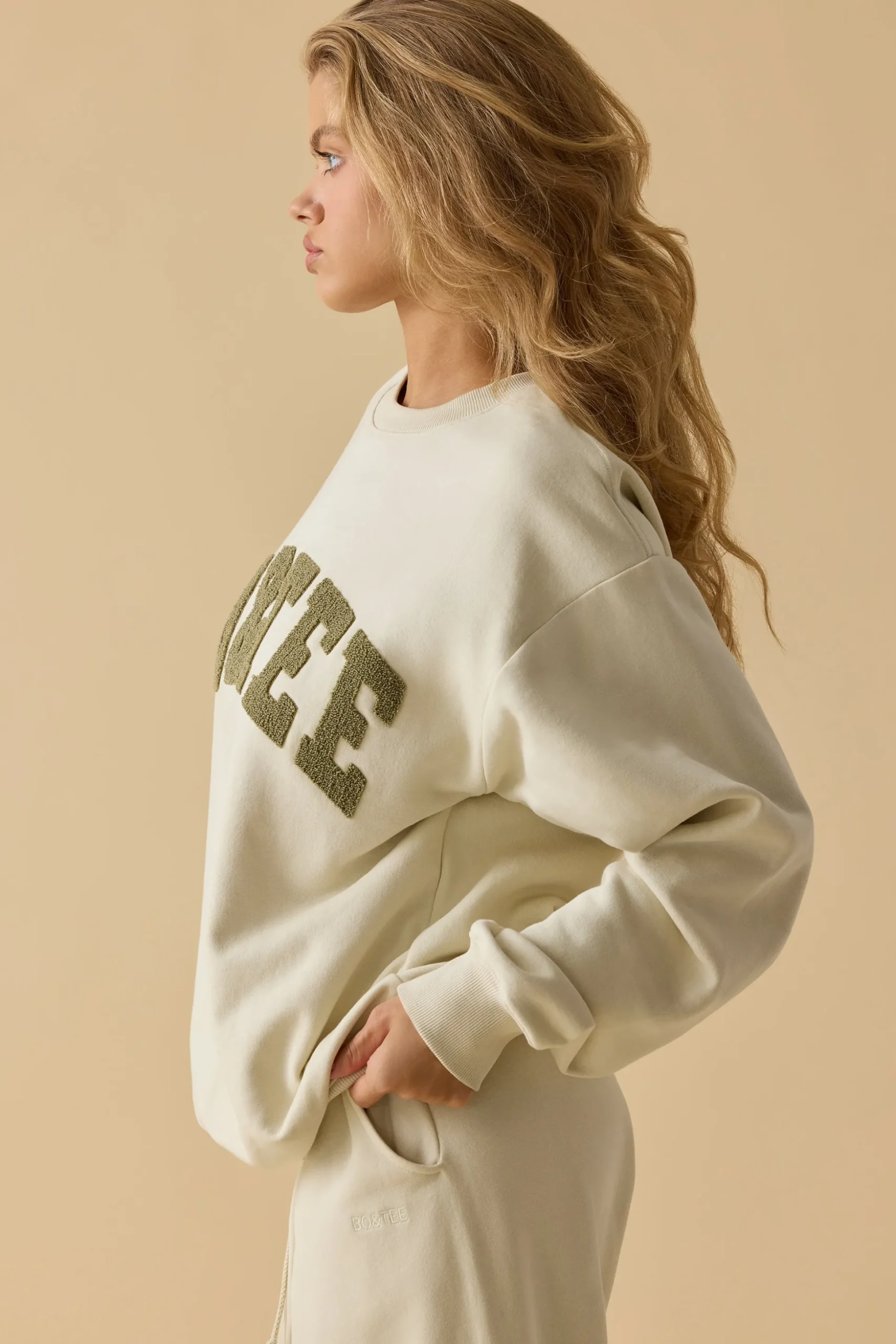 Oh Polly Tracksuits | Sweatshirts^Oversized Crew Neck Sweatshirt in Bone
