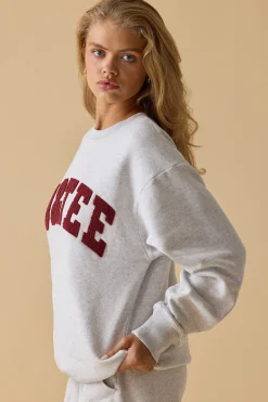 Oh Polly Tracksuits | Sweatshirts^Oversized Crew Neck Sweatshirt in Heather Grey HeatherGrey