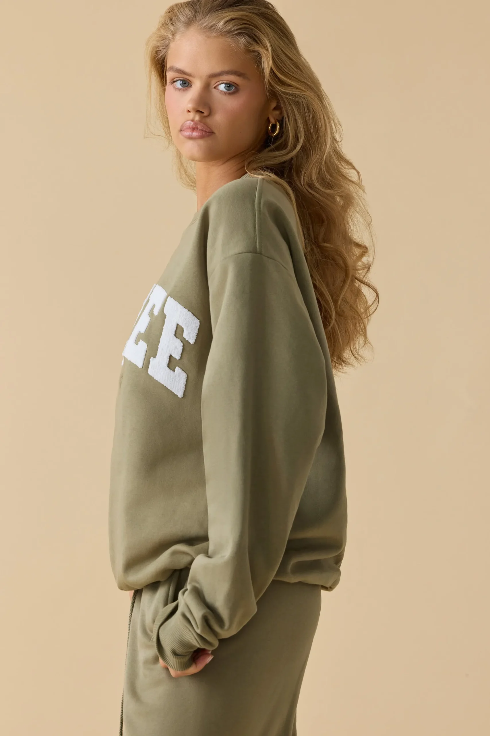 Oh Polly Tracksuits | Sweatshirts^Oversized Crew Neck Sweatshirt in Soft Olive SoftOlive