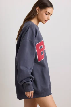 Oh Polly Women'S Clothing Sale - $65 And Under | Women'S Clothing Sale - $40 And Under^Oversized Crew Neck Sweatshirt in Slate