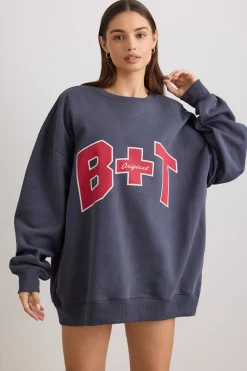 Oh Polly Women'S Clothing Sale - $65 And Under | Women'S Clothing Sale - $40 And Under^Oversized Crew Neck Sweatshirt in Slate