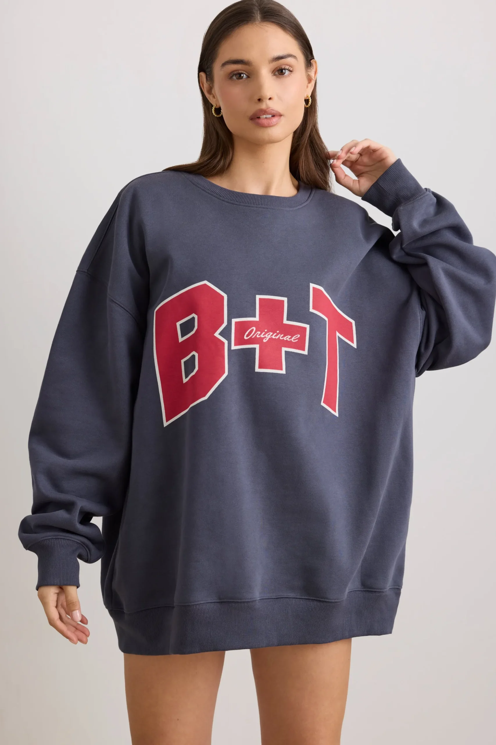 Oh Polly Women'S Clothing Sale - $65 And Under | Women'S Clothing Sale - $40 And Under^Oversized Crew Neck Sweatshirt in Slate