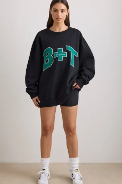 Oh Polly Women'S Clothing Sale - $65 And Under | Women'S Clothing Sale - $40 And Under^Oversized Crew Neck Sweatshirt in Black
