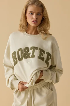 Oh Polly Tracksuits | Sweatshirts^Oversized Crew Neck Sweatshirt in Bone
