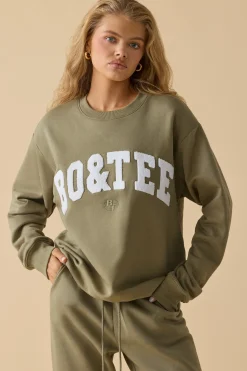 Oh Polly Tracksuits | Sweatshirts^Oversized Crew Neck Sweatshirt in Soft Olive SoftOlive