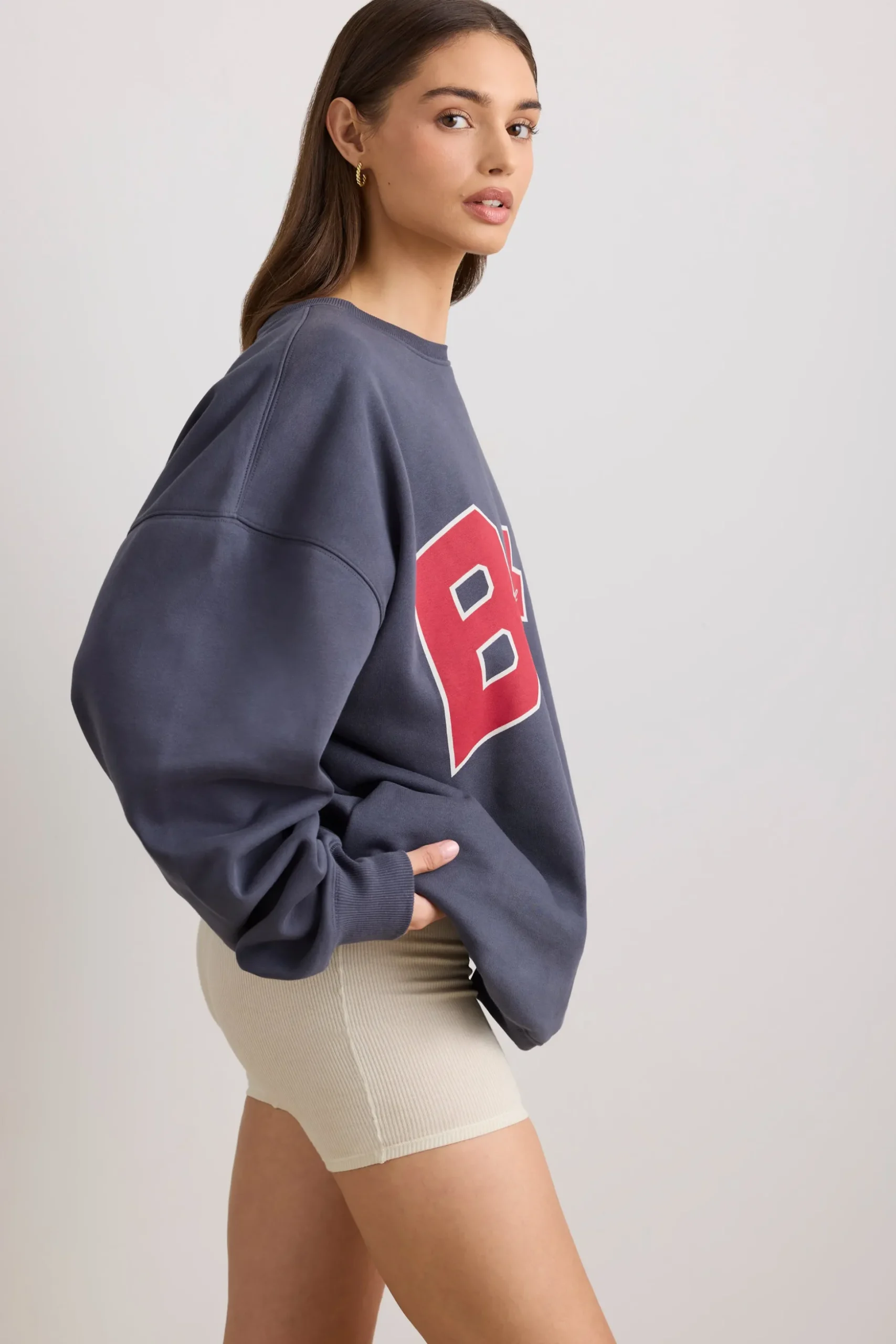 Oh Polly Women'S Clothing Sale - $65 And Under | Women'S Clothing Sale - $40 And Under^Oversized Crew Neck Sweatshirt in Slate