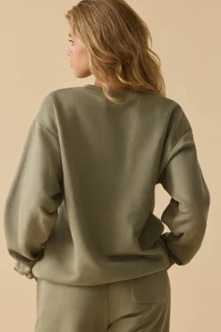 Oh Polly Tracksuits | Sweatshirts^Oversized Crew Neck Sweatshirt in Soft Olive SoftOlive