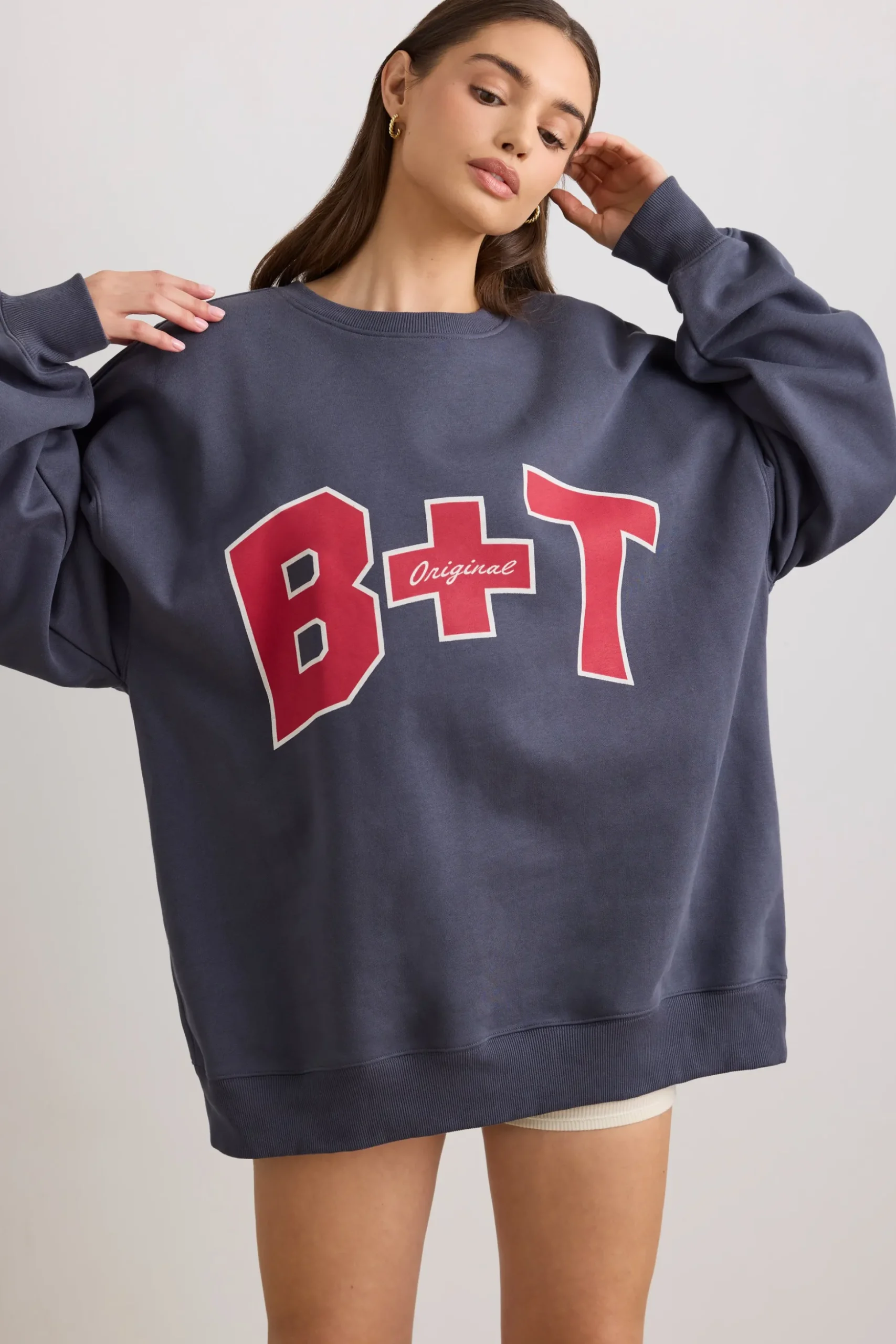 Oh Polly Women'S Clothing Sale - $65 And Under | Women'S Clothing Sale - $40 And Under^Oversized Crew Neck Sweatshirt in Slate