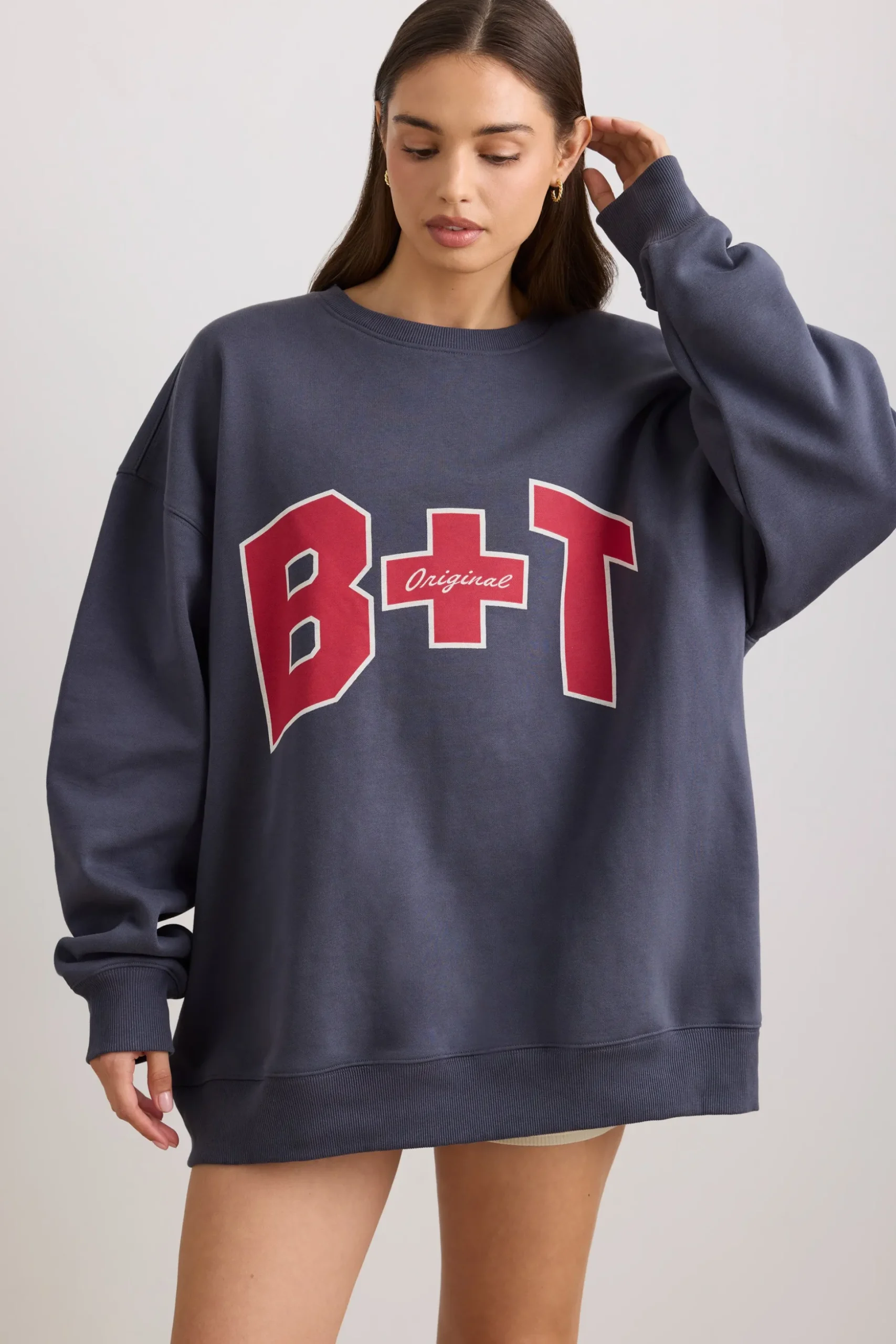 Oh Polly Women'S Clothing Sale - $65 And Under | Women'S Clothing Sale - $40 And Under^Oversized Crew Neck Sweatshirt in Slate