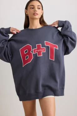 Oh Polly Women'S Clothing Sale - $65 And Under | Women'S Clothing Sale - $40 And Under^Oversized Crew Neck Sweatshirt in Slate