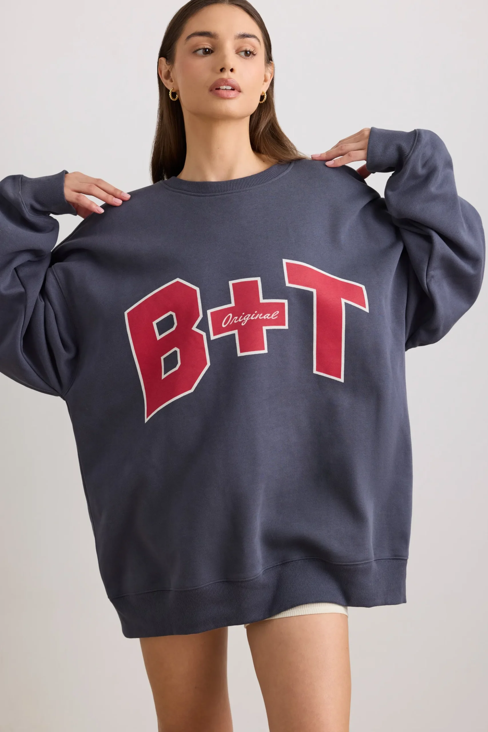 Oh Polly Women'S Clothing Sale - $65 And Under | Women'S Clothing Sale - $40 And Under^Oversized Crew Neck Sweatshirt in Slate