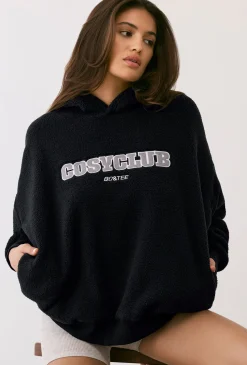 Oh Polly Tracksuits | Sweatshirts^Oversized Fleece Hooded Sweatshirt in Onyx