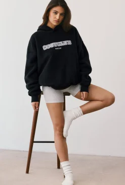 Oh Polly Tracksuits | Sweatshirts^Oversized Fleece Hooded Sweatshirt in Onyx