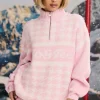 Oh Polly Knitwear | Tracksuits^Oversized Half-Zip Chunky-Knit Jumper in Pastel Pink PastelPink