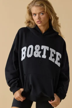 Oh Polly Tracksuits^Oversized Hooded Sweatshirt in Black
