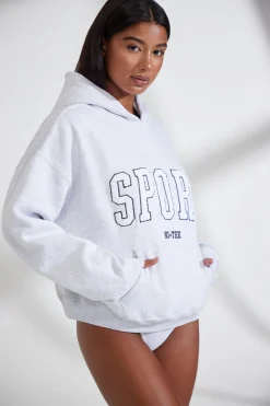 Oh Polly Tracksuits | Sweatshirts^Oversized Hooded Sweatshirt in Heather Grey HeatherGrey