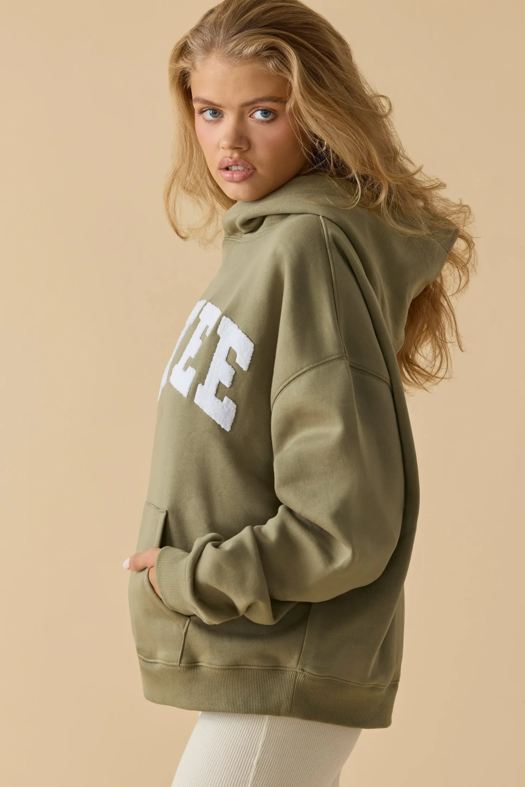 Oh Polly Tracksuits | Sweatshirts^Oversized Hooded Sweatshirt in Soft Olive SoftOlive