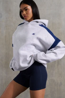 Oh Polly Sweatshirts^Oversized Hooded Sweatshirt in Heather Grey HeatherGrey