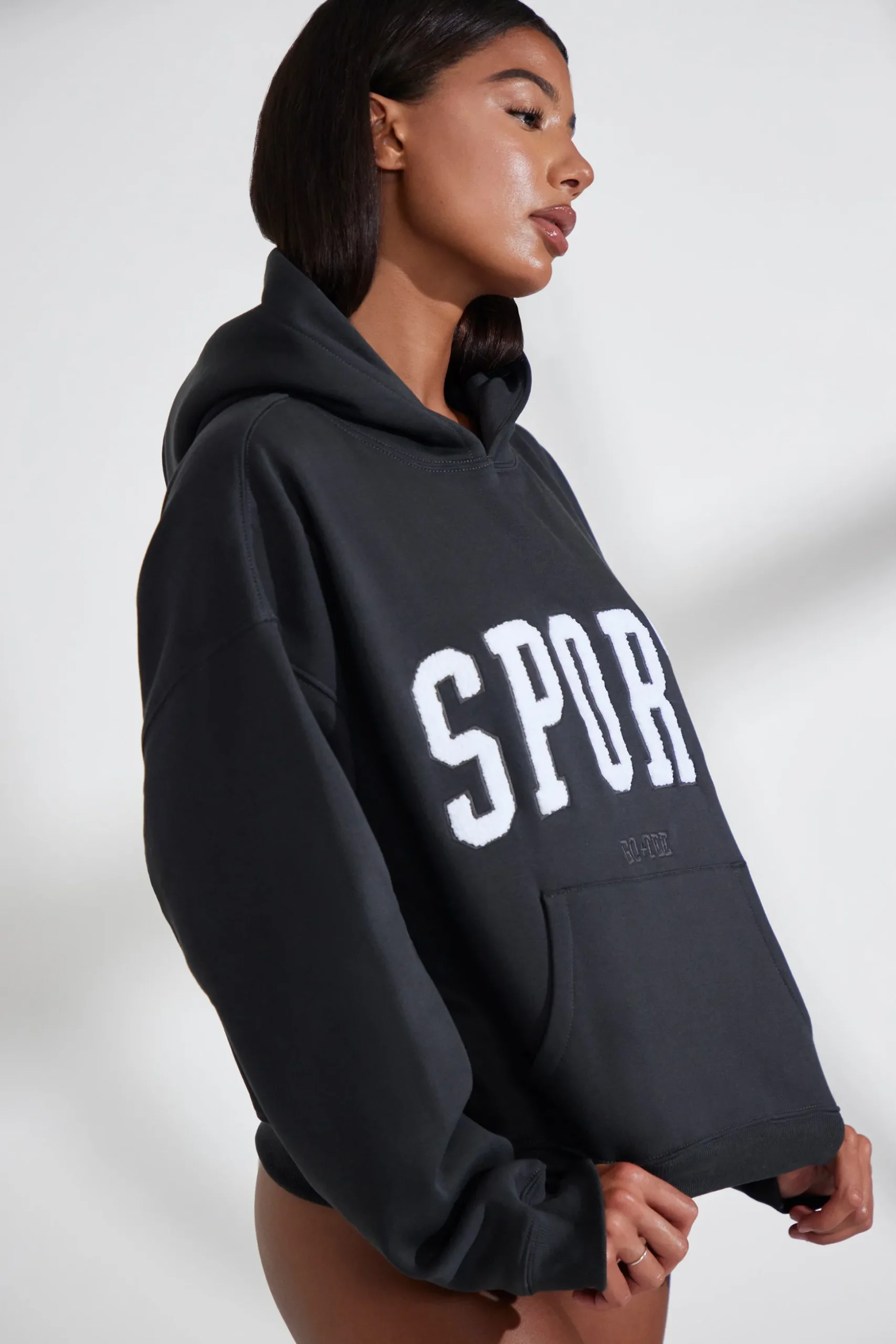 Oh Polly Tracksuits | Sweatshirts^Oversized Hooded Sweatshirt in Black