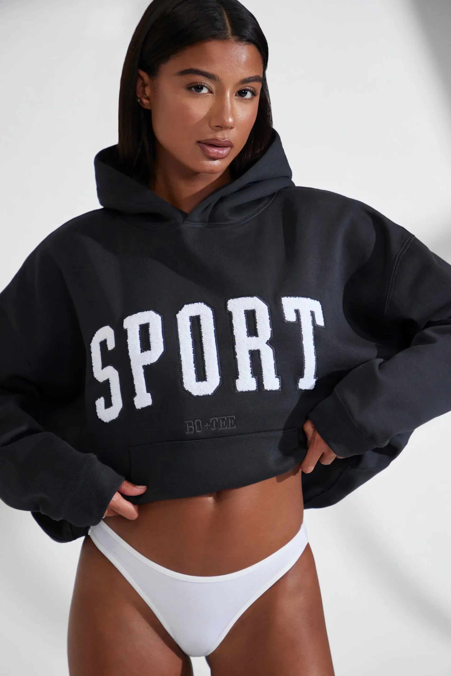 Oh Polly Tracksuits | Sweatshirts^Oversized Hooded Sweatshirt in Black